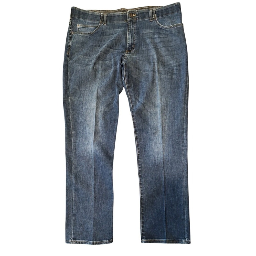 Lee Extreme Motion Mens Straight Leg Jeans Blue Medium Wash 40x32 Stretch
